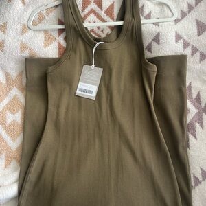 Everlane Khaki Ribbed Tank Dress